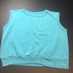 Vintage Womens Large Teal Sleeveless Sweatshirt